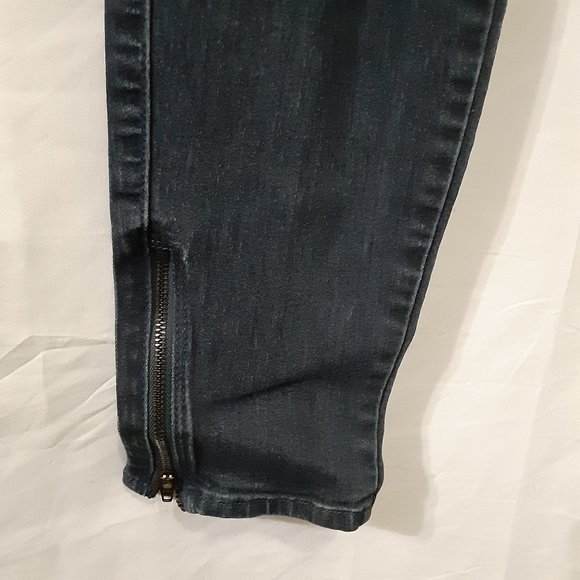 Just Black Size 31 Dark Blue Jean Skinny Stretch Comfort Zipper Ankle USA Made - Picture 2 of 6